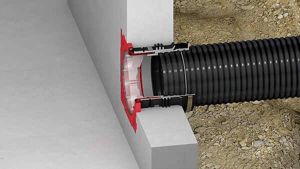 HSI150 KMA with connected corrugated pipe